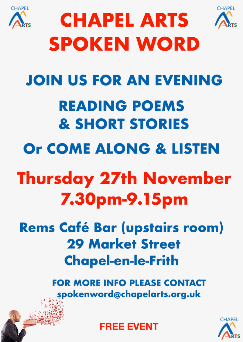 Chapel Arts Halloween ghost stories event poster.